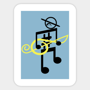 Noteman sheet music man (yellow treble key) Sticker